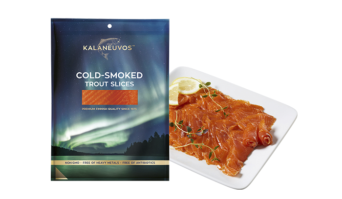 Cold-smoked trout, slices