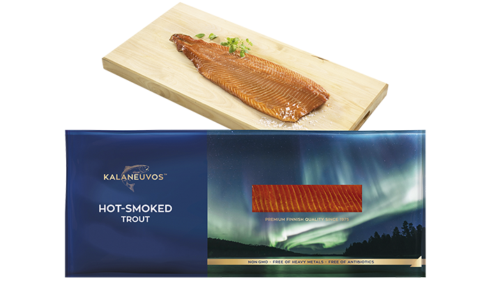 Hot-smoked trout fillet